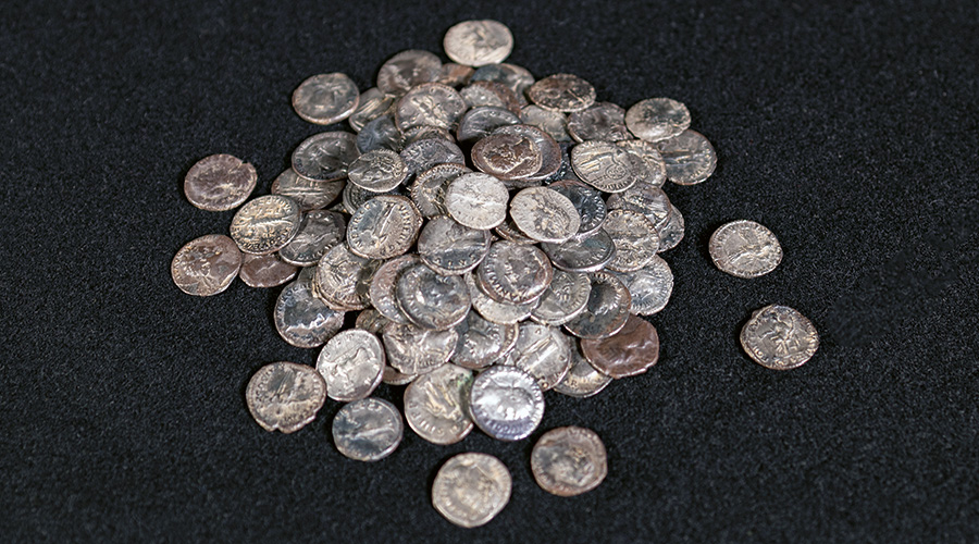 Roman coins discovered in a field in Littleborough