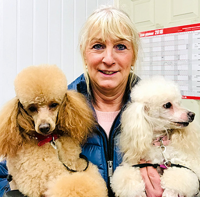 Christine Lewthwaite with her dogs Rocky and Peaches
