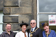 Mayor and Mayoress of Rochdale, Ray and Elaine Dutton unveiled the blue plaque in 2016