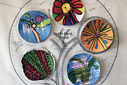 The designs by children from Caldershaw Primary School