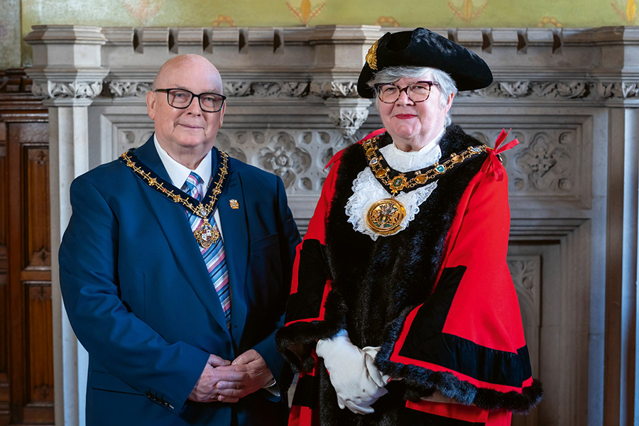 Mayor Councillor Janet Emsley with her consort Ken Emsley
