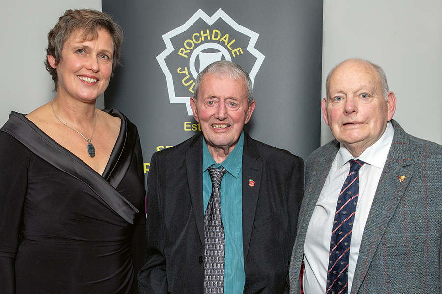 Rowena Birch (British Judo Association President), Maurice Clarke, Richard Barraclough (British Judo Association Vice-President)
