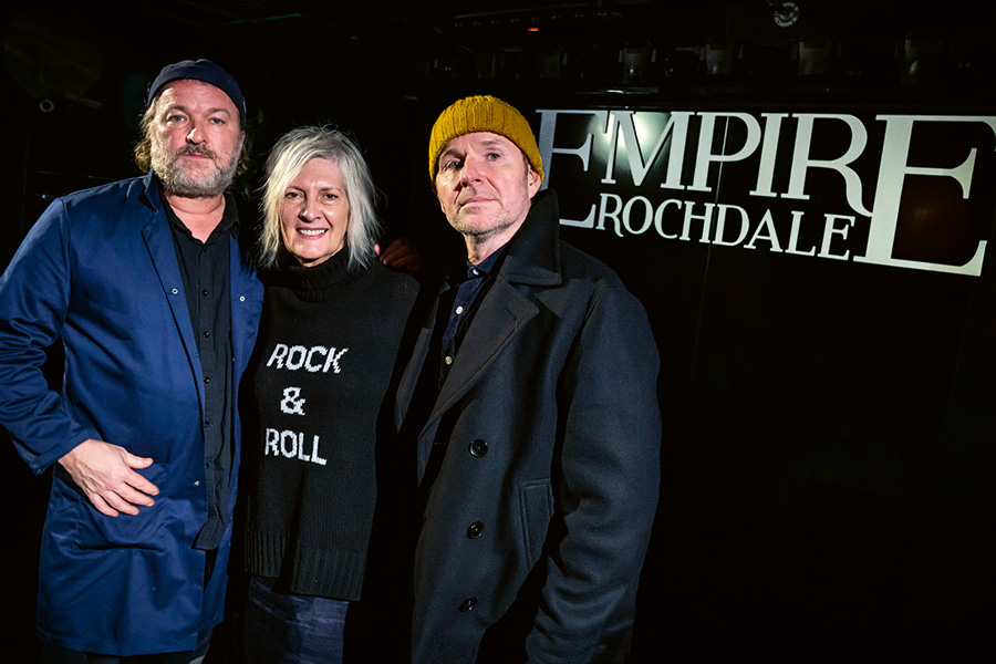 Karen Boardman with Doves band members Jez and Andy Williams